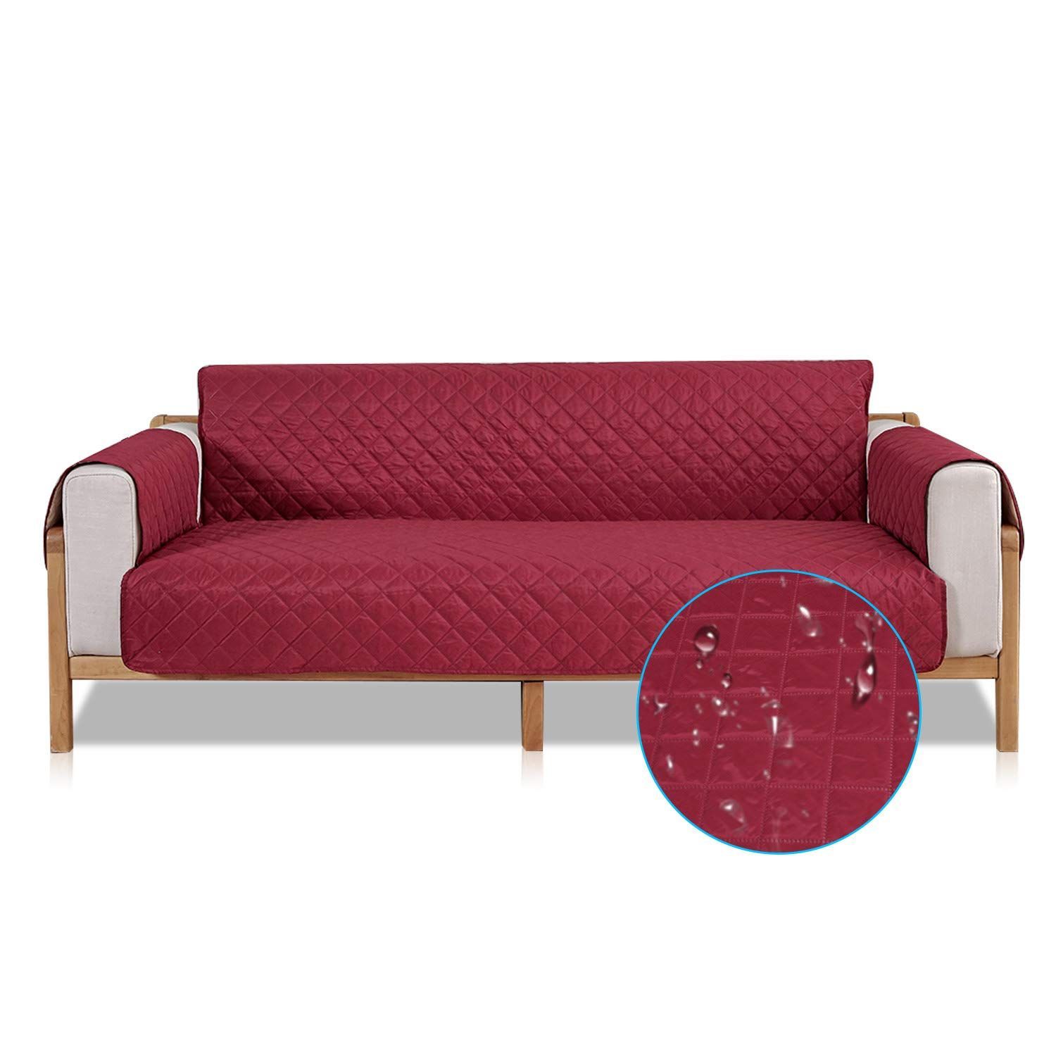Color:レッド_Size:3人掛け(167*190cm) VanderHOME ソファカバー 肘付き ソファーシーツ ソファー掛け 新型 撥水加工 犬猫対策 防水 マルチカバー 滑り止め 四季適用 取り替え簡単 汚れ防止 洗える ソ