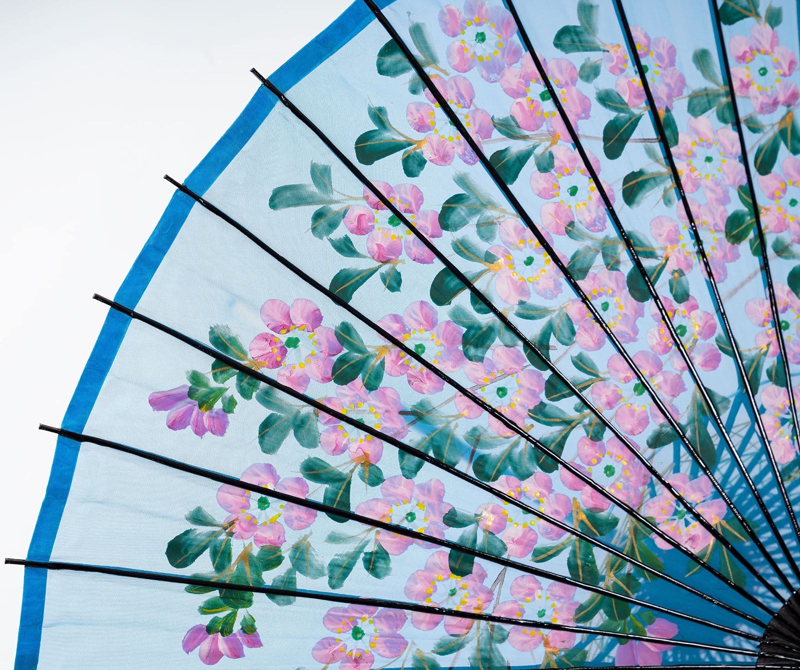 紫 山本竹細工屋 （YAMAMOTOTAKIZAYIKUYA) 和傘 絹傘 桜絵 継柄 踊り傘