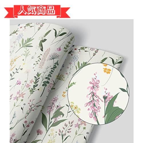 Happy-shopsB Homya 壁紙 シール 花柄 壁紙 剥がせる 44cm*10m 防水 リメイクシート リフォームシート 防カビ カッティングシート