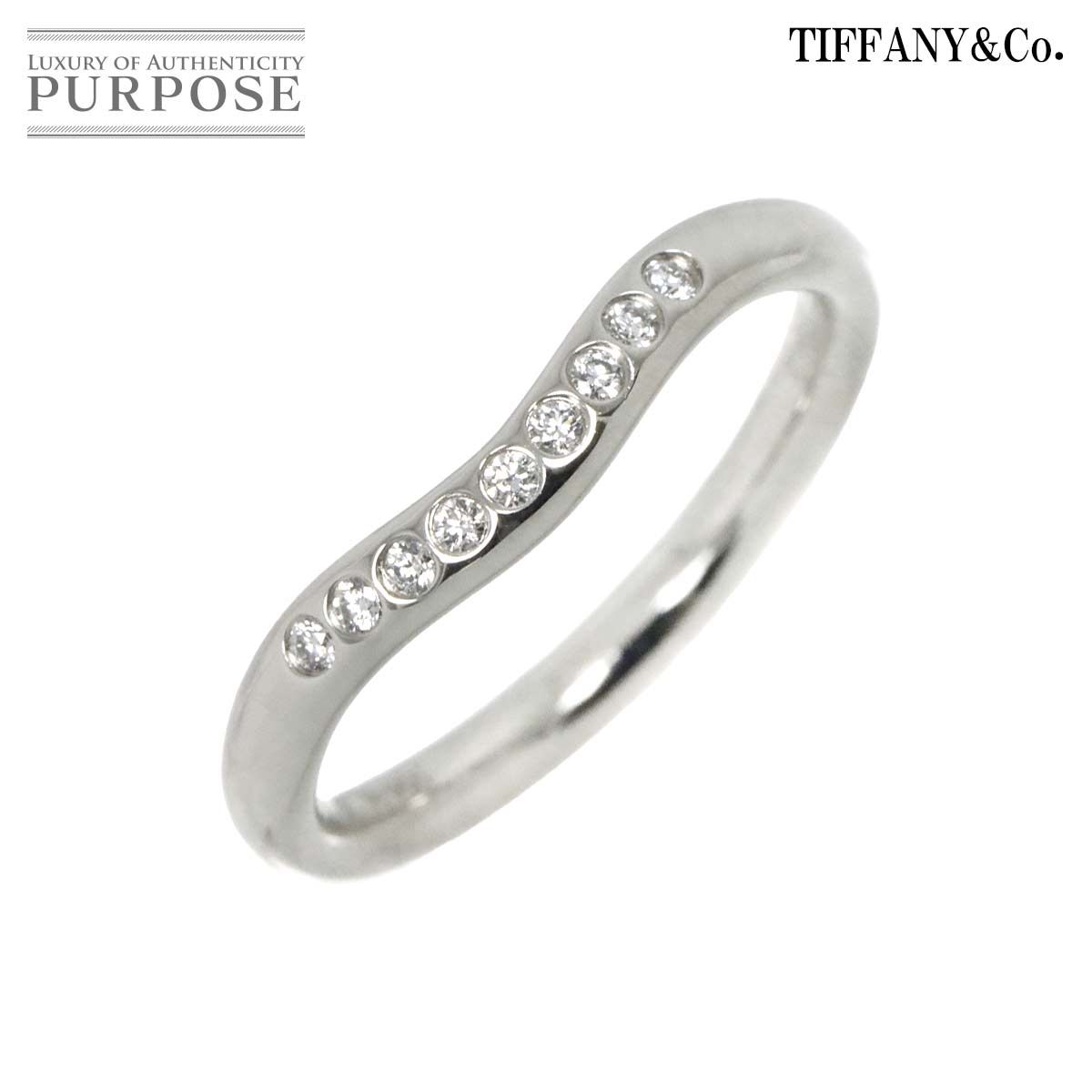 ティファニー TIFFANY&Co. カーブド バンド 8号 リング ダイヤ Pt  