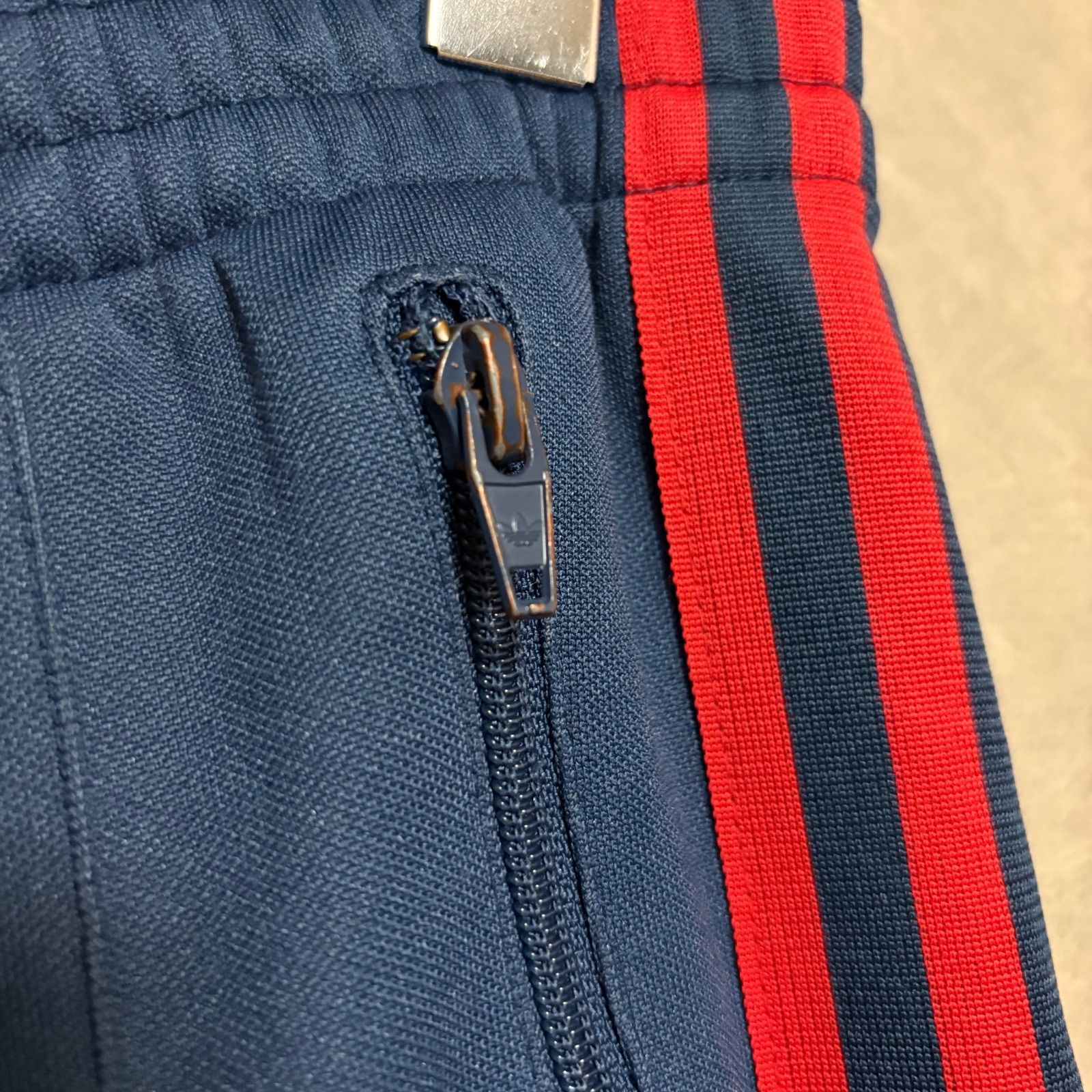 古着 adidas アディダス トラックパンツ ネイビー レッド 紺 赤 管理