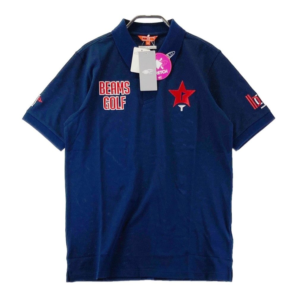 BEAMS GOLF ポロシャツ M ネイビー サイズ：M BEAMS GOLF ビームスゴルフ 半袖ポロシャツ ネイビー