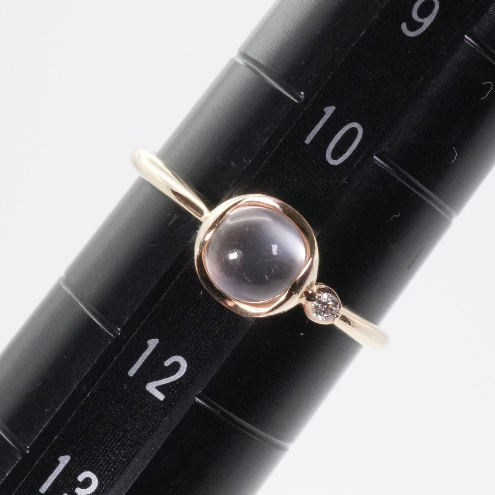 美品 スタージュエリー ムーンストーン K10 リング ダイヤ/24-4791S  