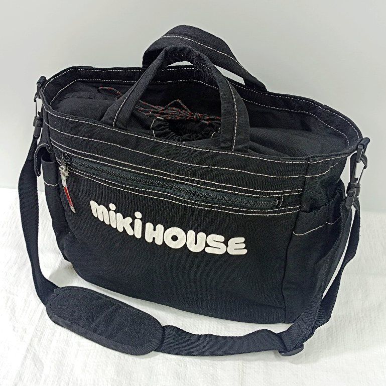 美品‼️ショルダー付きMiki Houseマザーズ トートバッグ キッズファッション小物 美品‼️ショルダー付きMiki Houseマザーズ