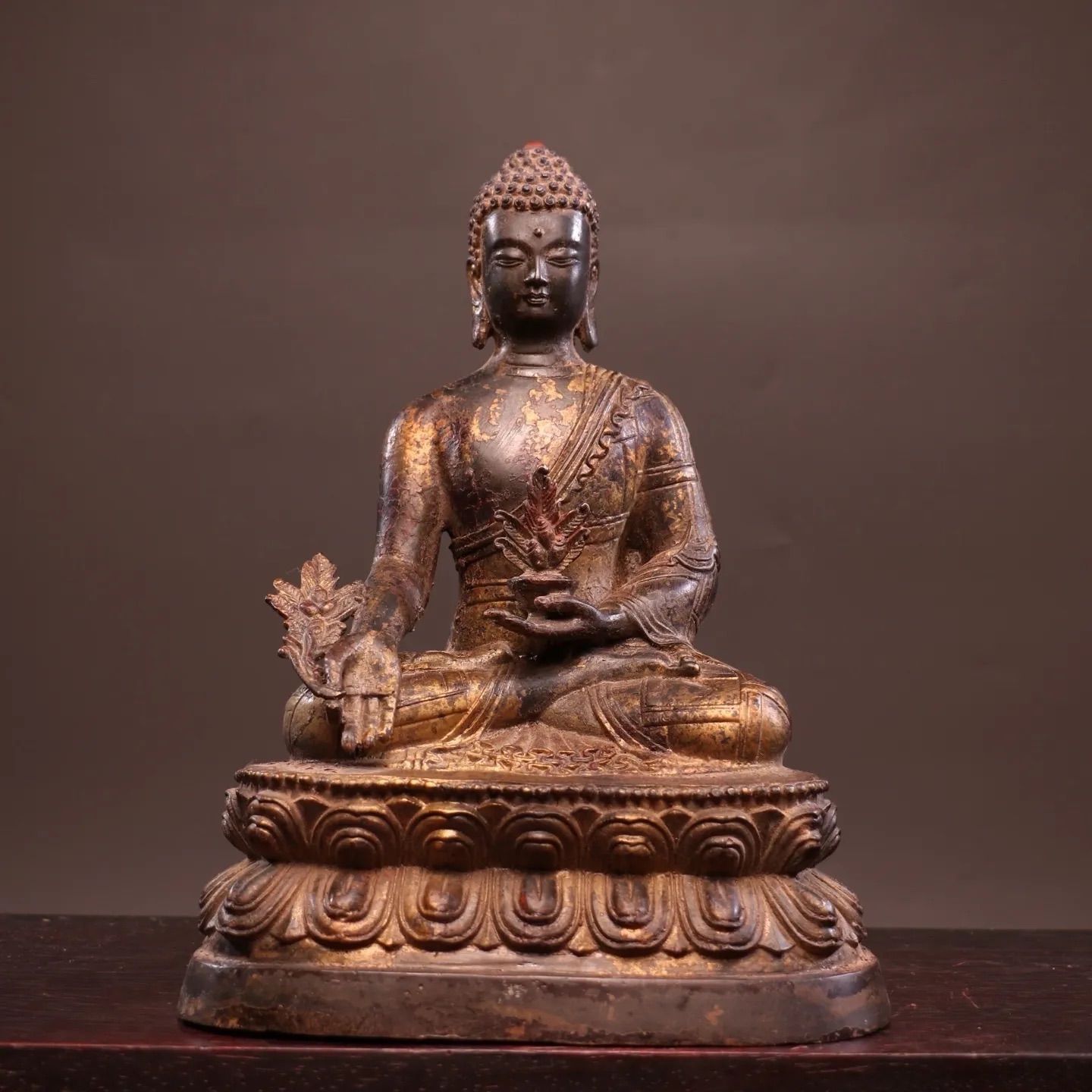 古美術品 仏像 銅像 薬王菩薩仏像 時代物 置物 2290g