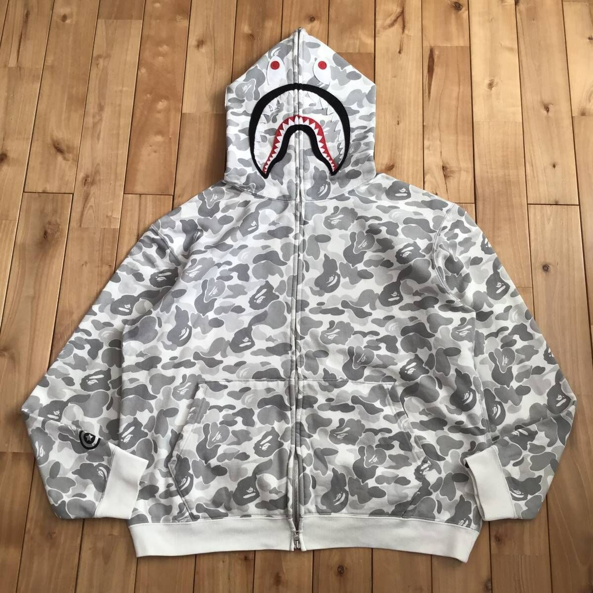 原宿限定 2008年 Harajuku Store Camo シャーク パーカー Lサイズ shark full zip hoodie a bathing ape BAPE エイプ ベイプ