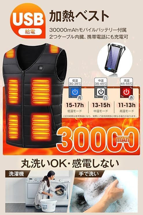 USB給電 ヒーターベスト