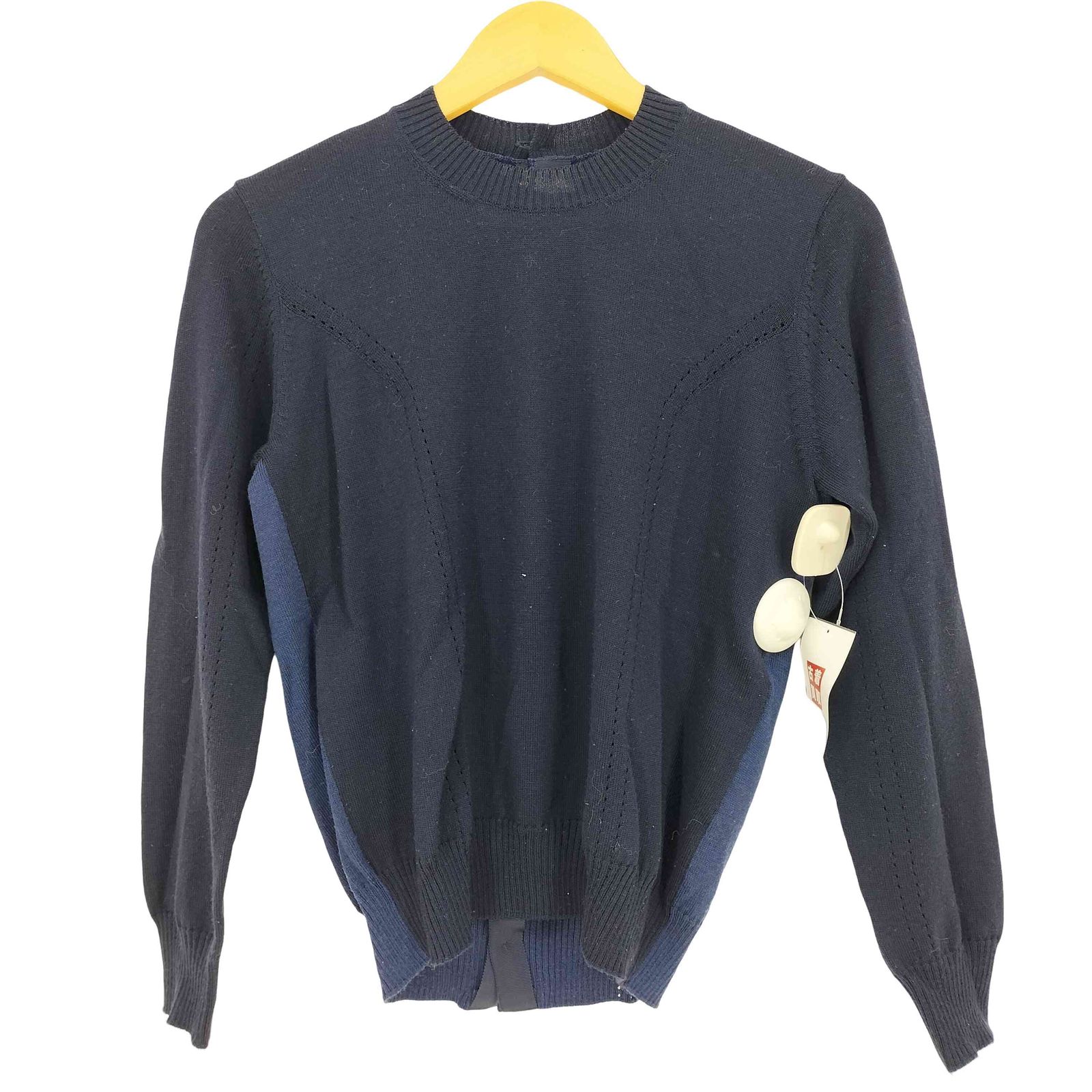 tao COMME des GARCONS(タオコムデギャルソン) 22aw バックトゥフロント カーブデザイン ドッキング 梳毛天竺ニットソー レディース JPN：S 【中古】【ブランド古着バズストア】 タオコムデギャルソン tao COMME des GARCONS 22aw バックトゥフロント