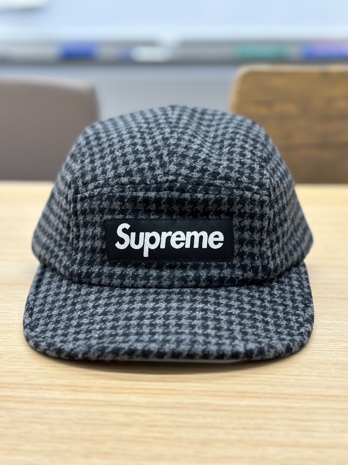 【並行輸入】Supreme Houndstooth Wool Camp Cap 23fw