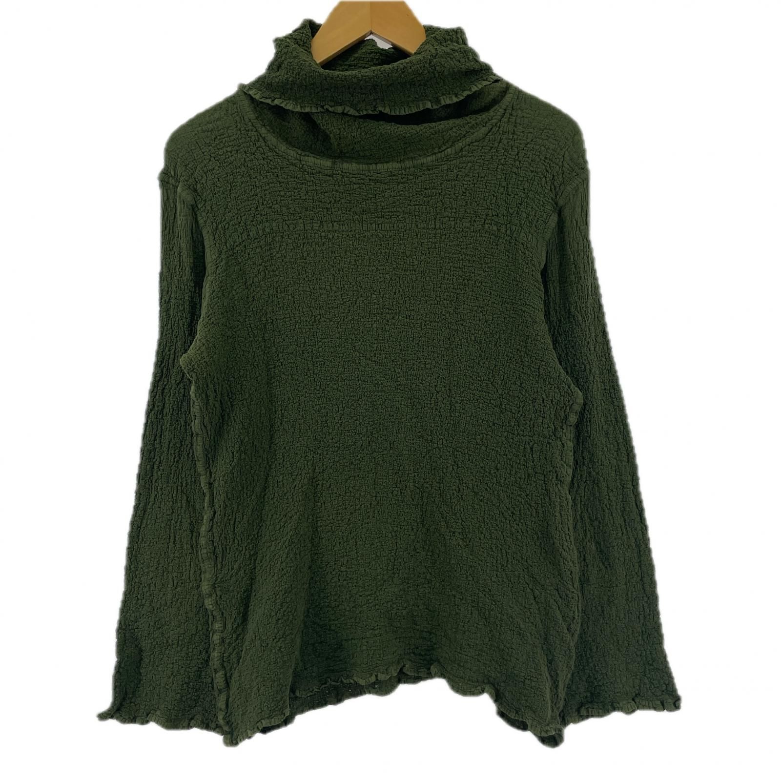 ISSEY MIYAKE イッセイミヤケ ハイネックカットソー size-|グリーン