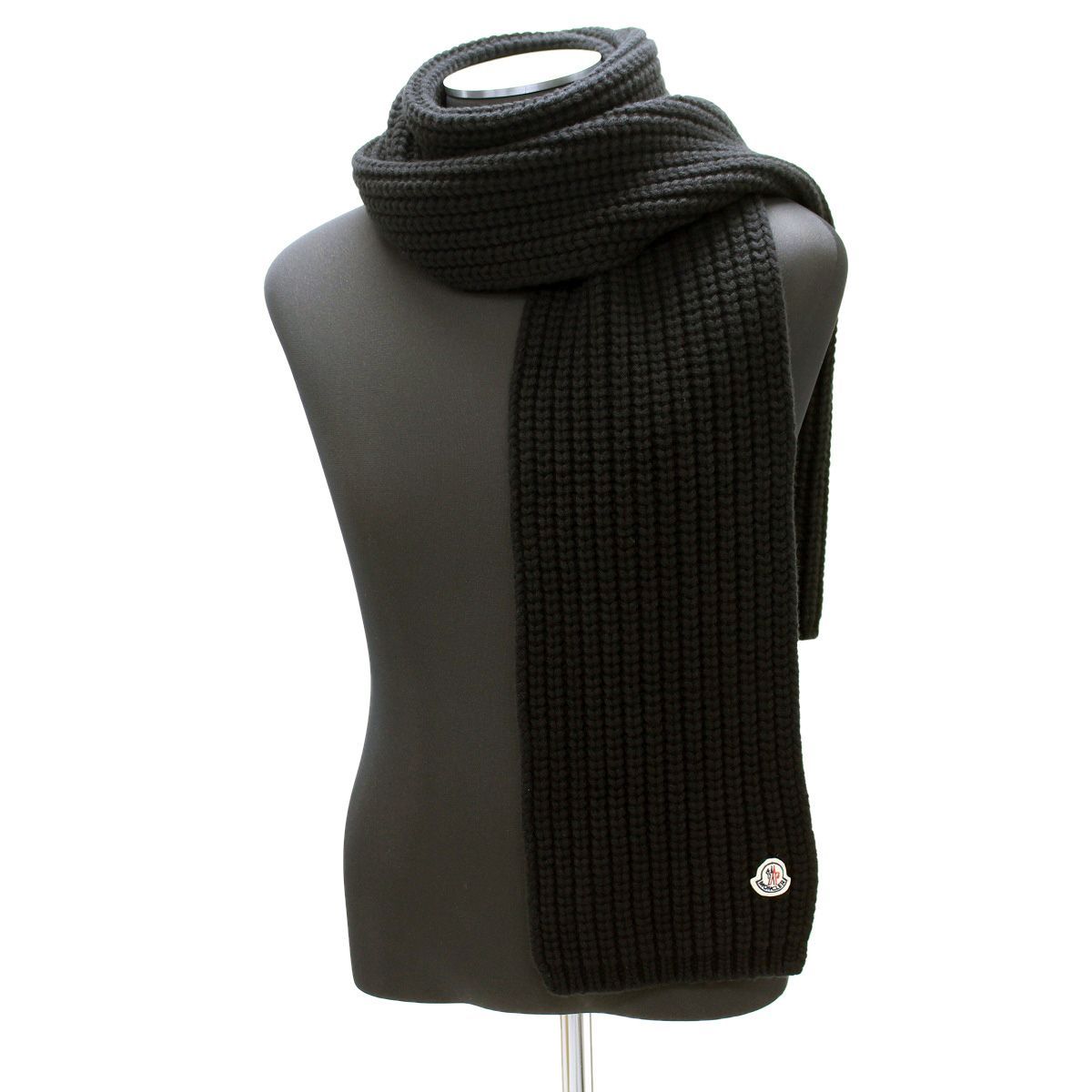164 MONCLER モンクレール 3C00030 M4281 ブラック マフラー ストール カシミヤ混合