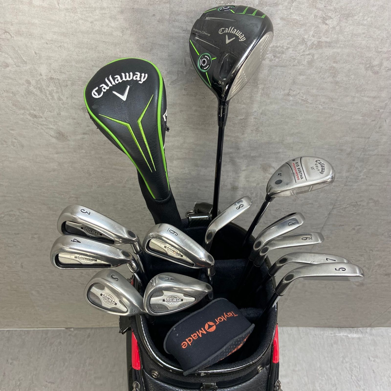 Callaway　キャロウェイ　メンズゴルフ14本セット　右利き用　キャディバッグ　ヘッドカバー　初心者おすすめ　入門用