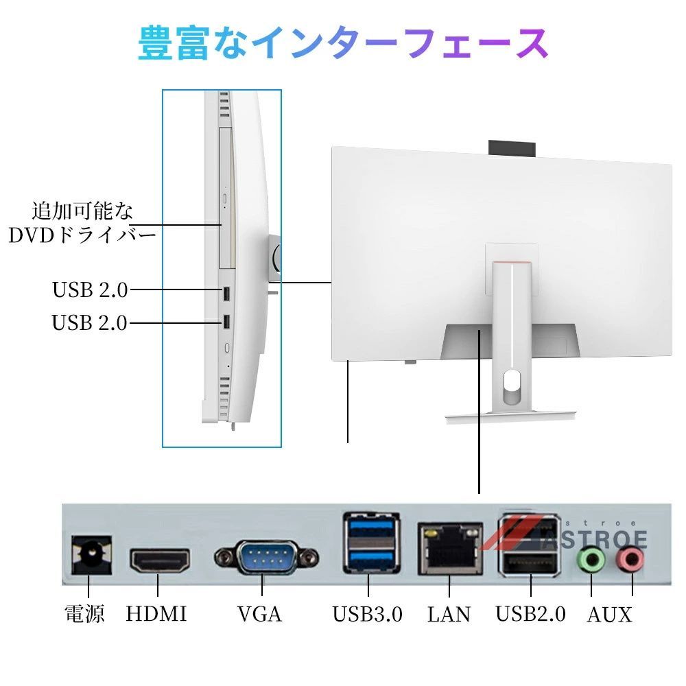 マウス＋キーボード付属 デスクトップパソコン Core i5 一体型PC office付き Windows 11 24インチ IPS フルHD液晶一体型 み Intel Bluetooth USB3.0 WIFI搭載 16GB 256gbSSD CHRISTIANNAURATH_COM_BR
