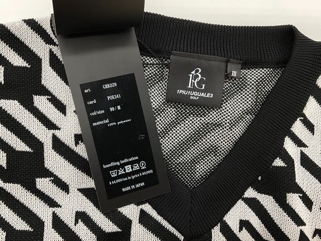 未使用 1PIU1UGUALE3 GOLF×戸賀敬城 3.0 ブラック×ホワイト HOUNDTOOTH