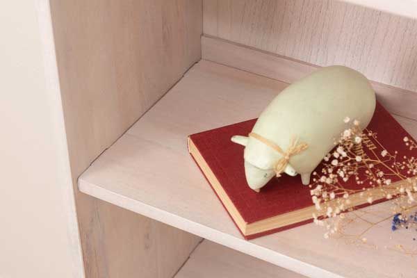 ２台セット 天然木 ミンディ のシェルフ ３Ｄ W56×D27×H95cm No.317 ホワイト MARWIL-DEMENAGEMENTS_CH