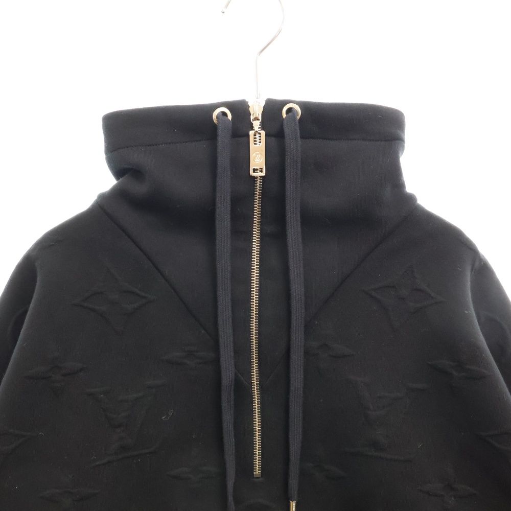 LOUIS VUITTON ルイヴィトン 25SS モノグラムエンボスド ハーフジップ ハイネックスウェット レディース ブラック RW251WW PVT FSKL15 LOUIS VUITTON - LOUIS VUITTON ルイヴィトン 25SS モノグラムエンボス