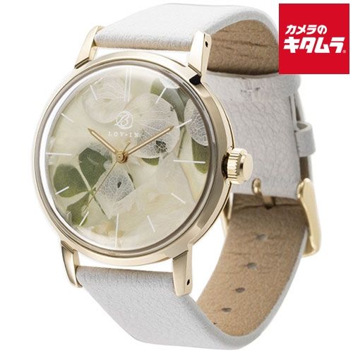LOV-IN Bouquet レディース腕時計 LVB136C2 ボタニカルクローバーウォッチ スノー-ゴールド