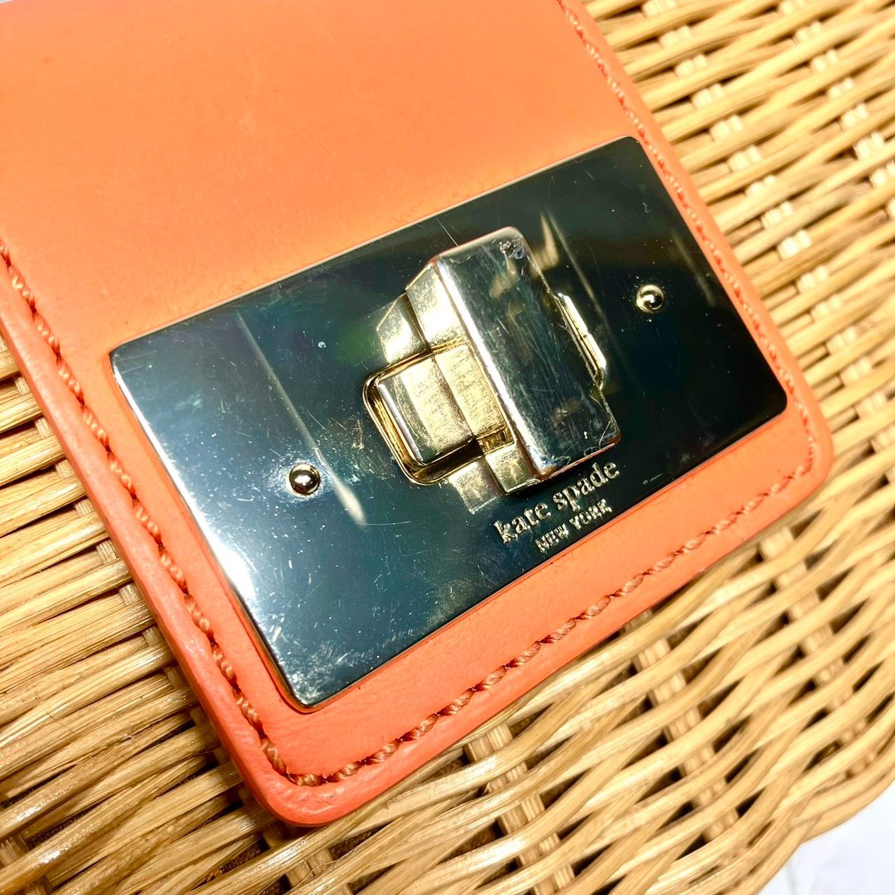 kate spade ケイトスペード カゴバッグ オレンジ ショルダー