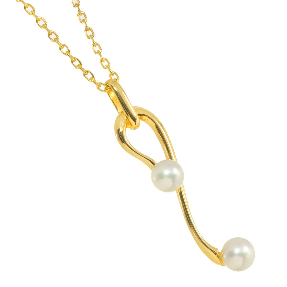 ミキモト MIKIMOTO アコヤ真珠 4.4-4.2mm ネックレス 38cm K14 YG 