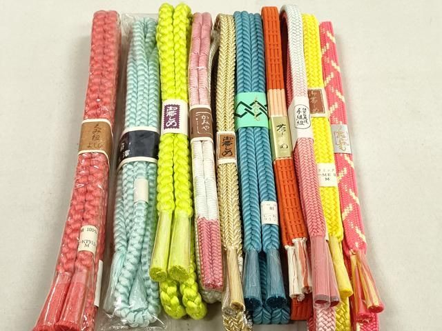 平和屋着物○和装小物 帯締め10本 観世組 手組紐 くみひも 金銀糸 逸品  
