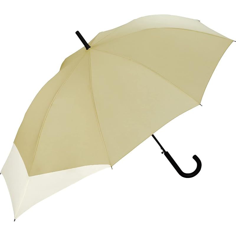 Wpc. 雨傘 [バックパックが濡れない] BACK PROTECT ベージュ×オフ 長傘 メンズ 晴雨兼用 60cm 大きい ジャンプ リュック 後ろが長い 通勤 通学 男性 女性 シンプル おしゃれ UX04-953-001 1