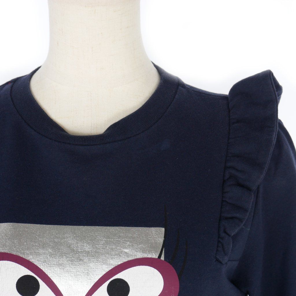 フェンディ FENDI フリル クルーネック スウェット トレーナー 12A ネイビー 紺 JFH003 4XT レディース フェンディ FENDI フリル クルーネック スウェット トレーナー