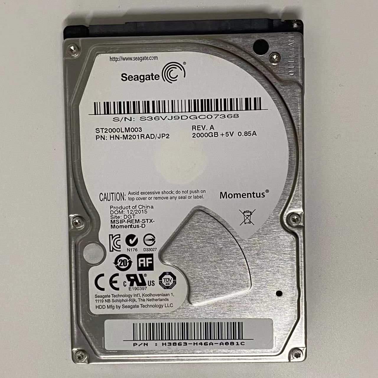 SEAGATE 2.5インチ 注文 HDD 2TB 使用時間小 ST2000LM003 SEAGATE 2.5