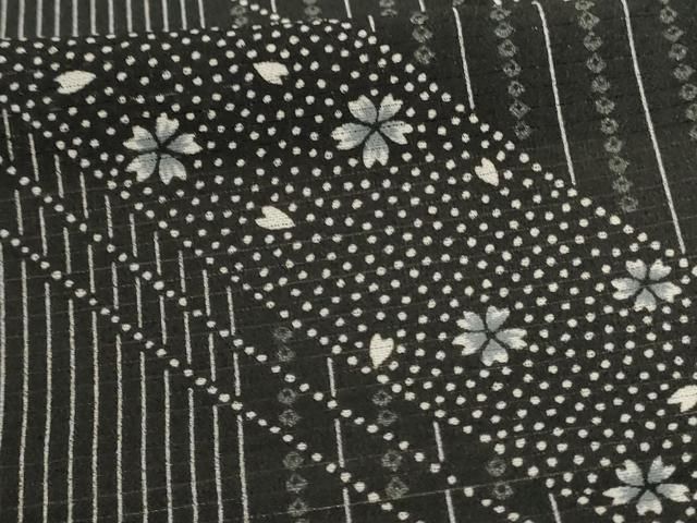 平和屋着物▽小紋 単衣 色紙草花文 さんび謹製 洗える着物 AAAZ9043fy