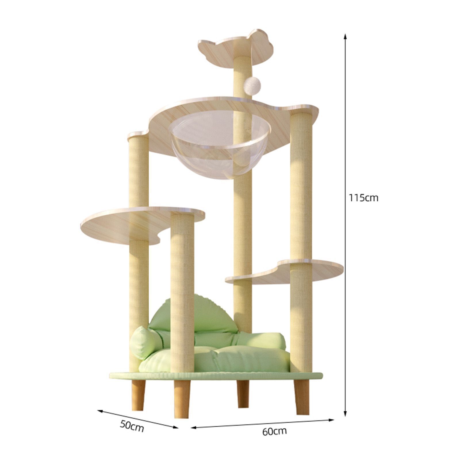 キャットタワー 木製 スリム 宇宙船 据え置き 多頭飼い 165cm 猫 ペット dh-28-8a.jpg