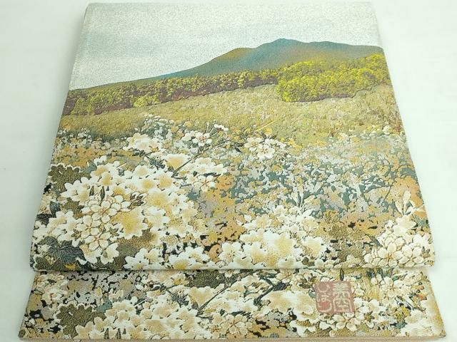 平和屋本店■極上　西陣　とみや織物謹製　とみや帯　六通柄袋帯　点描織　美空ひばり名曲集　リンゴ追分　逸品　DZAA5873kh5 平和屋本店□極上 西陣 とみや織物謹製 とみや帯 六通柄袋帯 点描織