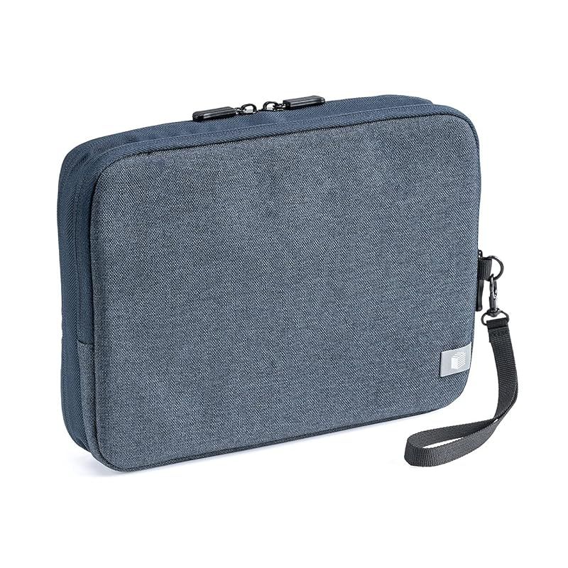 サンワダイレクト ガジェットポーチ 薄型 旅行 出張 便利グッズ 収納ポーチ Lサイズ ネイビー 200-BAGIN024NV