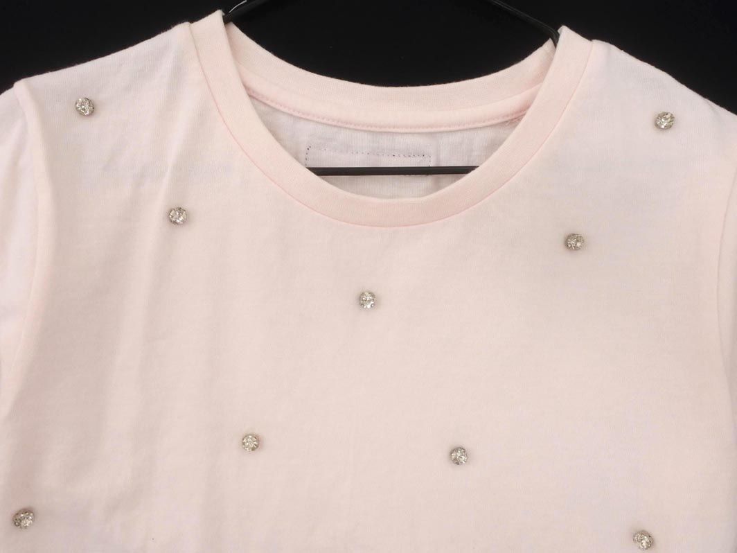 epine エピヌ ビジュー ショート丈 Tシャツ ピンク