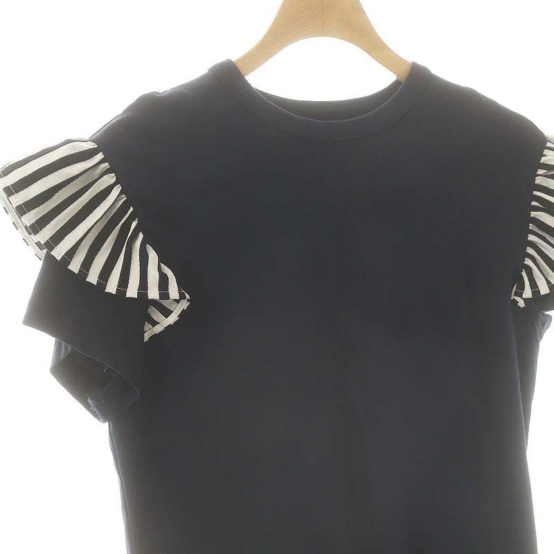 borders at balcony 36 フリルTシャツブラック黒