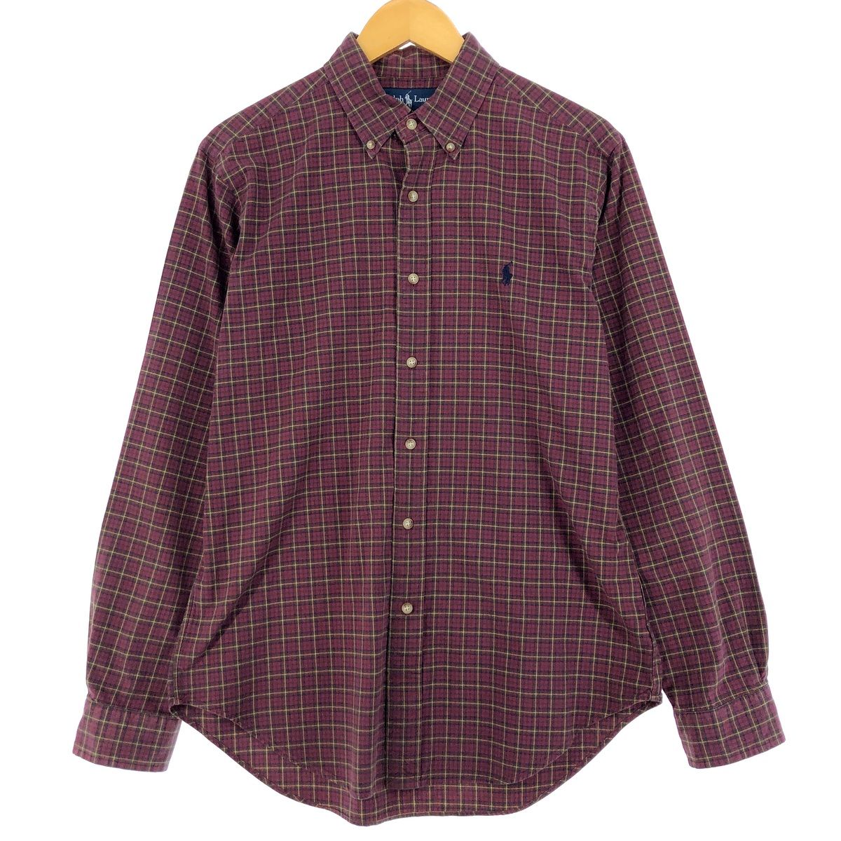 古着 ラルフローレン Ralph Lauren CLASSIC FIT クラシックフィット 長袖 ボタンダウンチェックシャツ メンズM/eaa460473