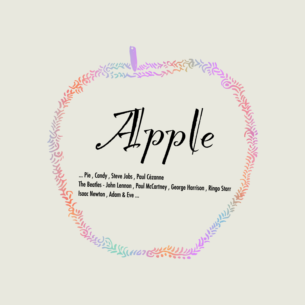 グラフィックTシャツ　Think Apple Color