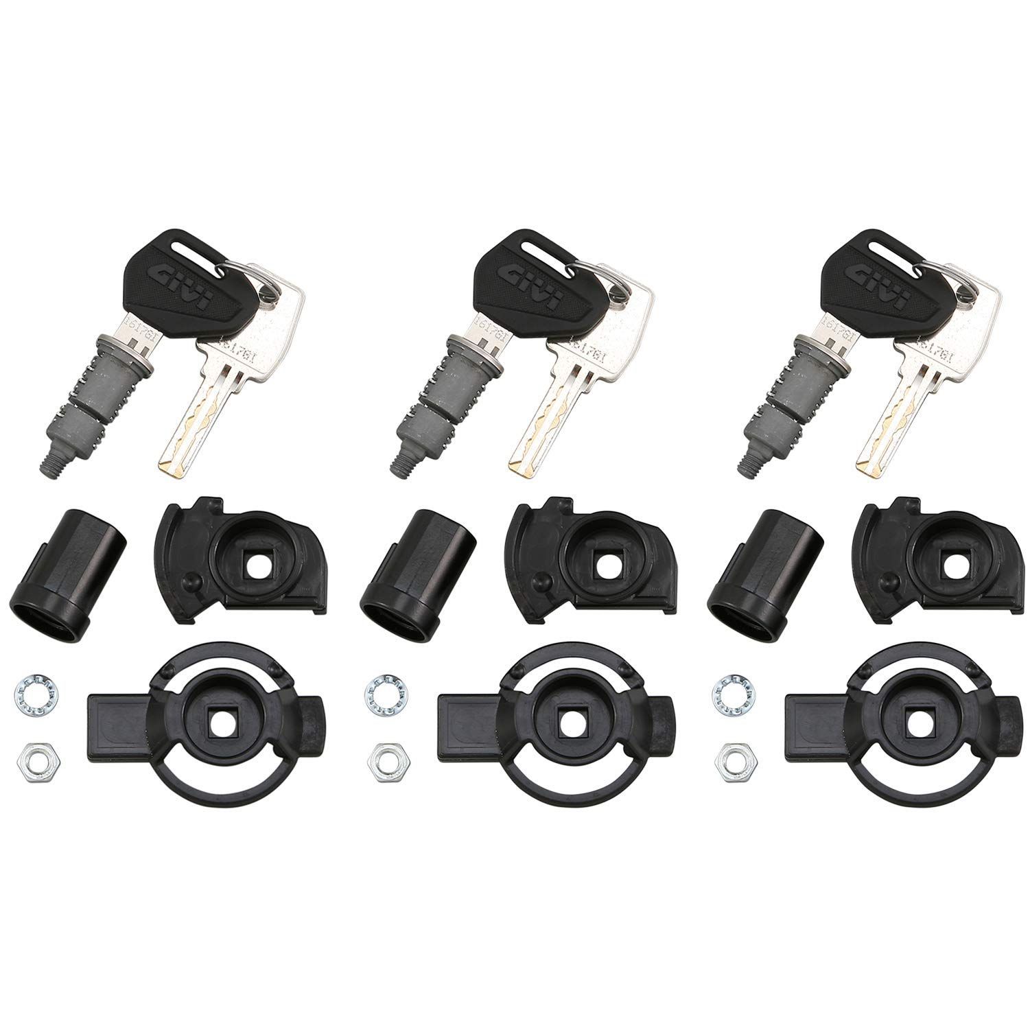 3セット GIVI(ジビ) キーシリンダー スペアキー付き セキュリティロックキー(内溝) 鍵1本で3つを一括管理 SL103 3本セット 77303