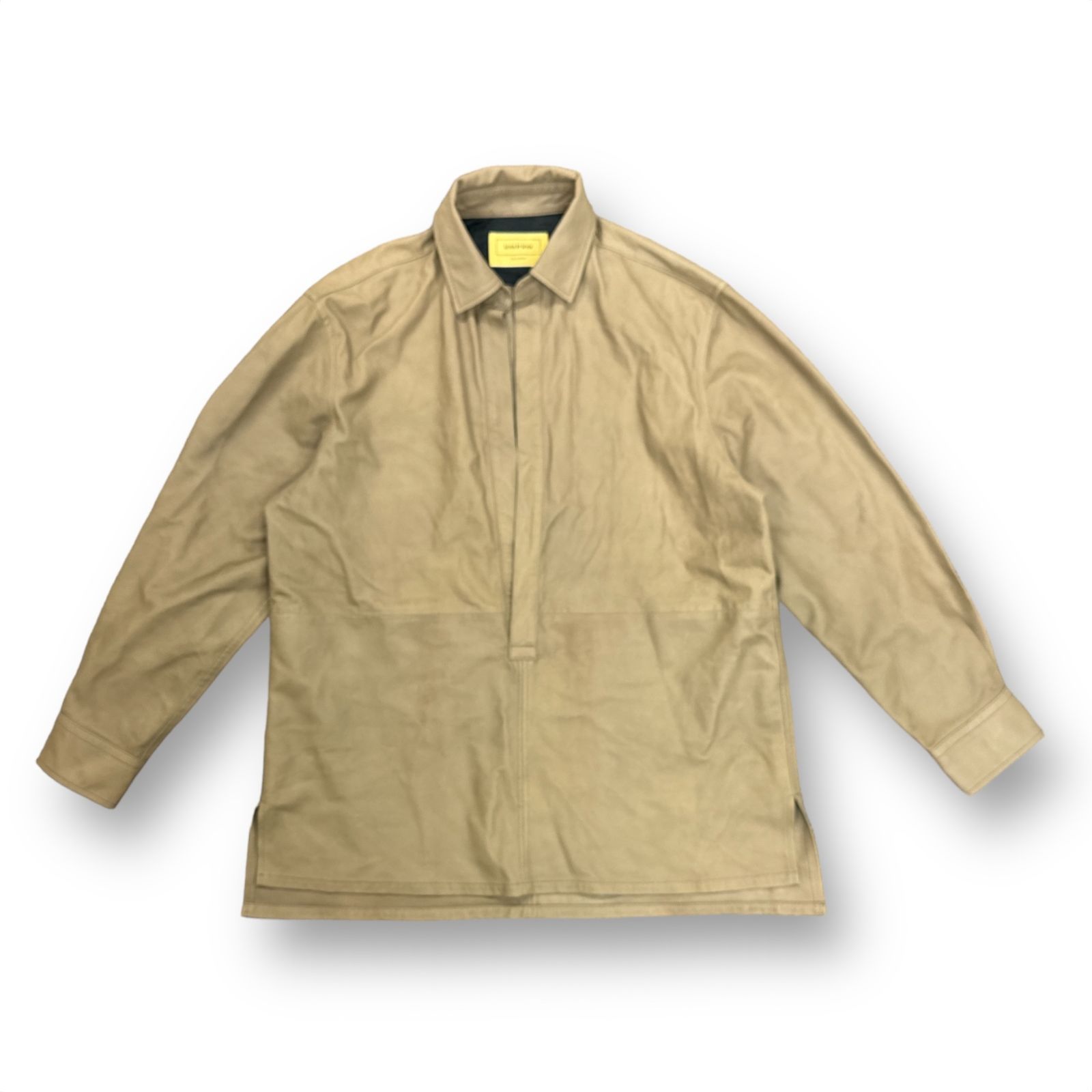 定価71500円 SEVEN BY SEVEN LETHAER PULLOVER SHIRTS レザー プルオーバー シャツ セブンバイセブン  800-2150005 グレーベージュ系 S 62824A - メルカリ