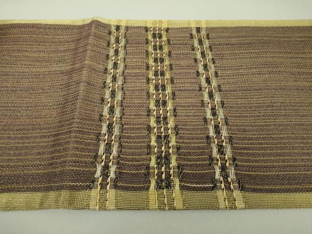 平和屋着物●ひなや工房　くむ・あむ・おる　伊豆蔵明彦　太鼓柄袋帯　横段文　金糸　反端・証紙付き　正絹　逸品　DAAU5981ps 平和屋着物○ひなや工房 くむ・あむ・おる 伊豆蔵明彦 太鼓柄袋帯 横段