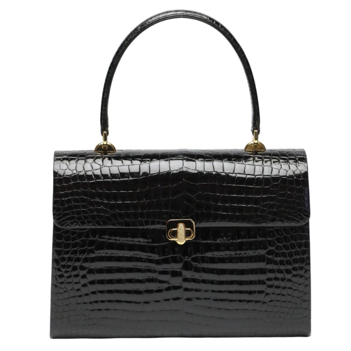 クロコダイル ゴールド金具 ハンドバッグ JRA ハンドバッグ CROCODILE