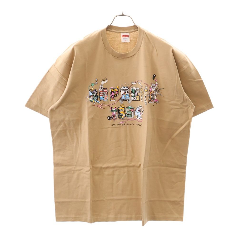 SUPREME (シュプリーム) 24SS varsity tee バーシティー 半袖 Tシャツ カットソー ベージュ
