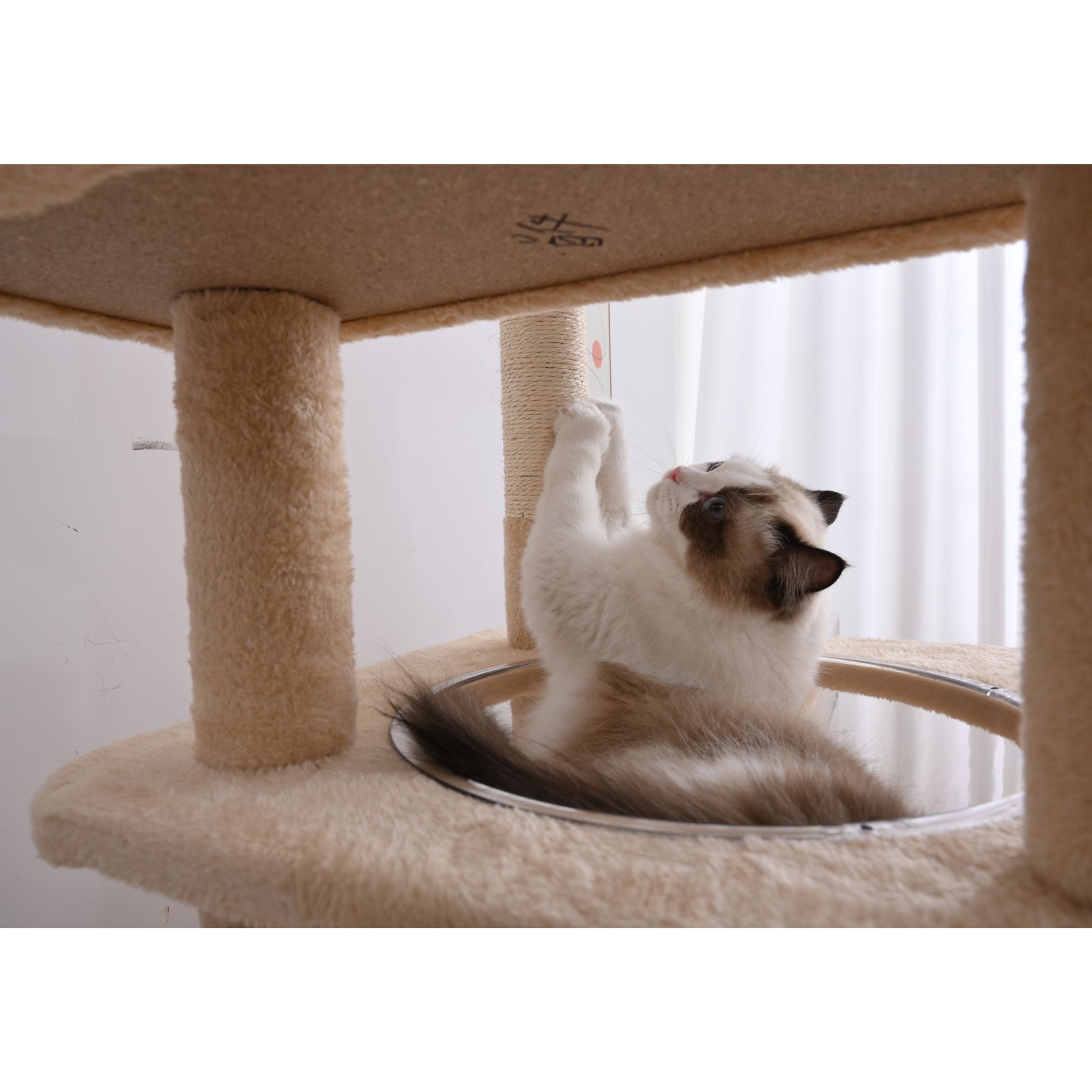 据え置き型 麻紐 爪とぎ 多頭飼い 宇宙船キャットタワー 据え置き型 省