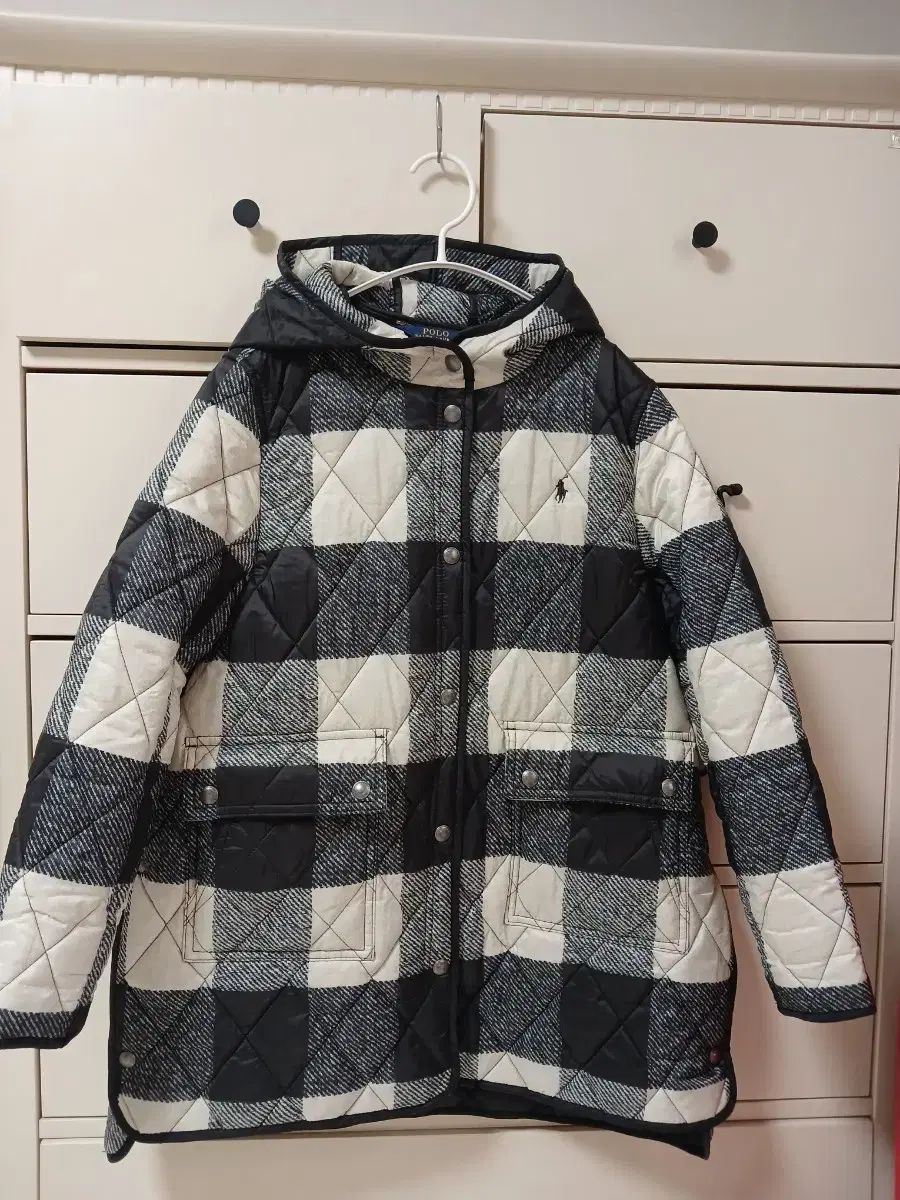 ポロ Ralph Lauren ラルフローレン トゥイーン チェック キルティング フード ジャケット 8 10