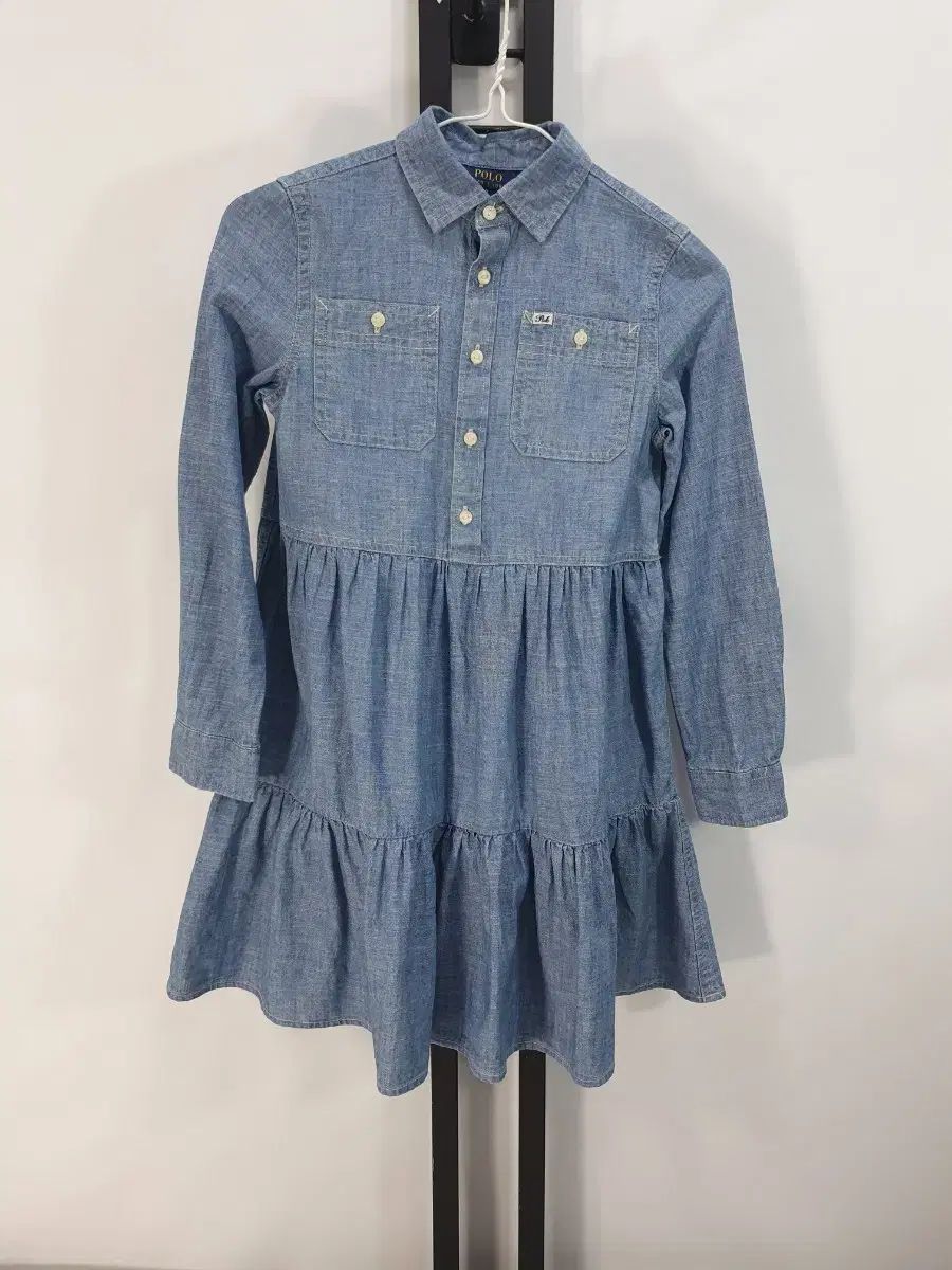 ポロ ラルフローレン キッズ デニム ワンピース シャンブレー シャツ ドレス 8y