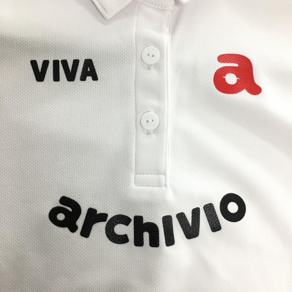 アルチビオ♡半袖ポロシャツ ♡新品未使用 アルチビオ 半袖ポロシャツ 白 右袖口レッド レディース 38(M) ゴルフ