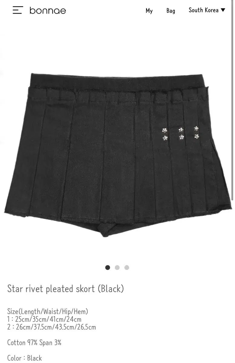Bonnae Star rivet pleated skort 2サイズ