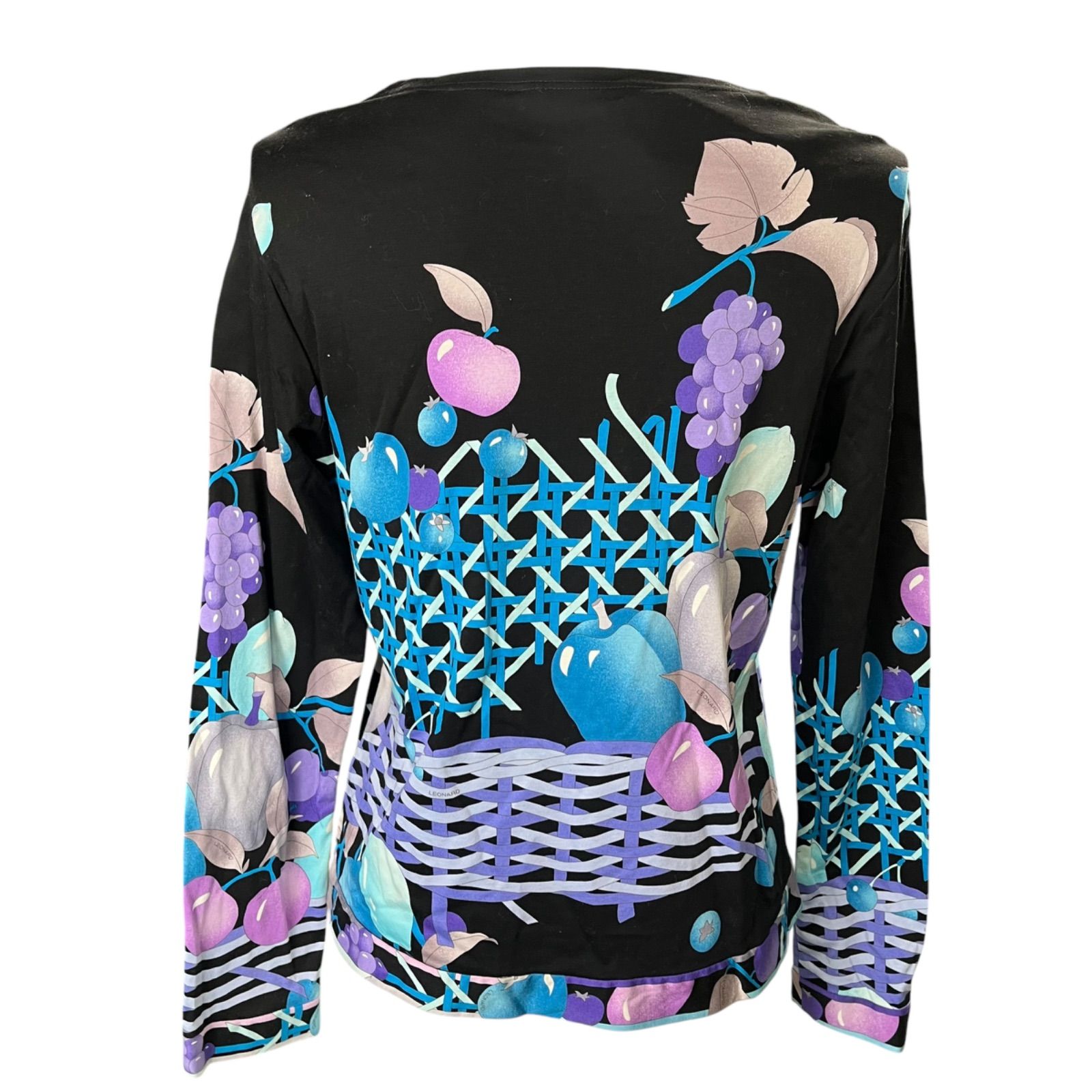 【美品】レオナール　カットソー　42 美品 レオナール SPORT LEONARD コットン 花柄 カットソー 42、13号