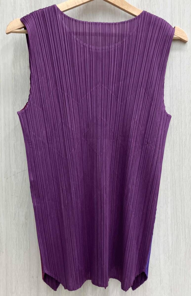 PLEATS PLEASE プリーツプリーズ ノースリーブカットソー PP 73-JK 661 パープル系 レディース サイズ3