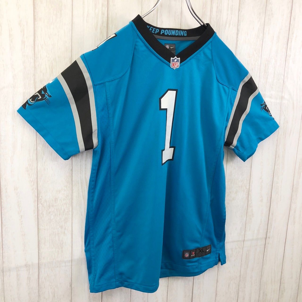 ナイキ NFL 全刺繍 パンサーズ アメフトゲームシャツ L相当 5271 ナイキ NFL 全刺繍 パンサーズ アメフトゲームシャツ L相当 5271