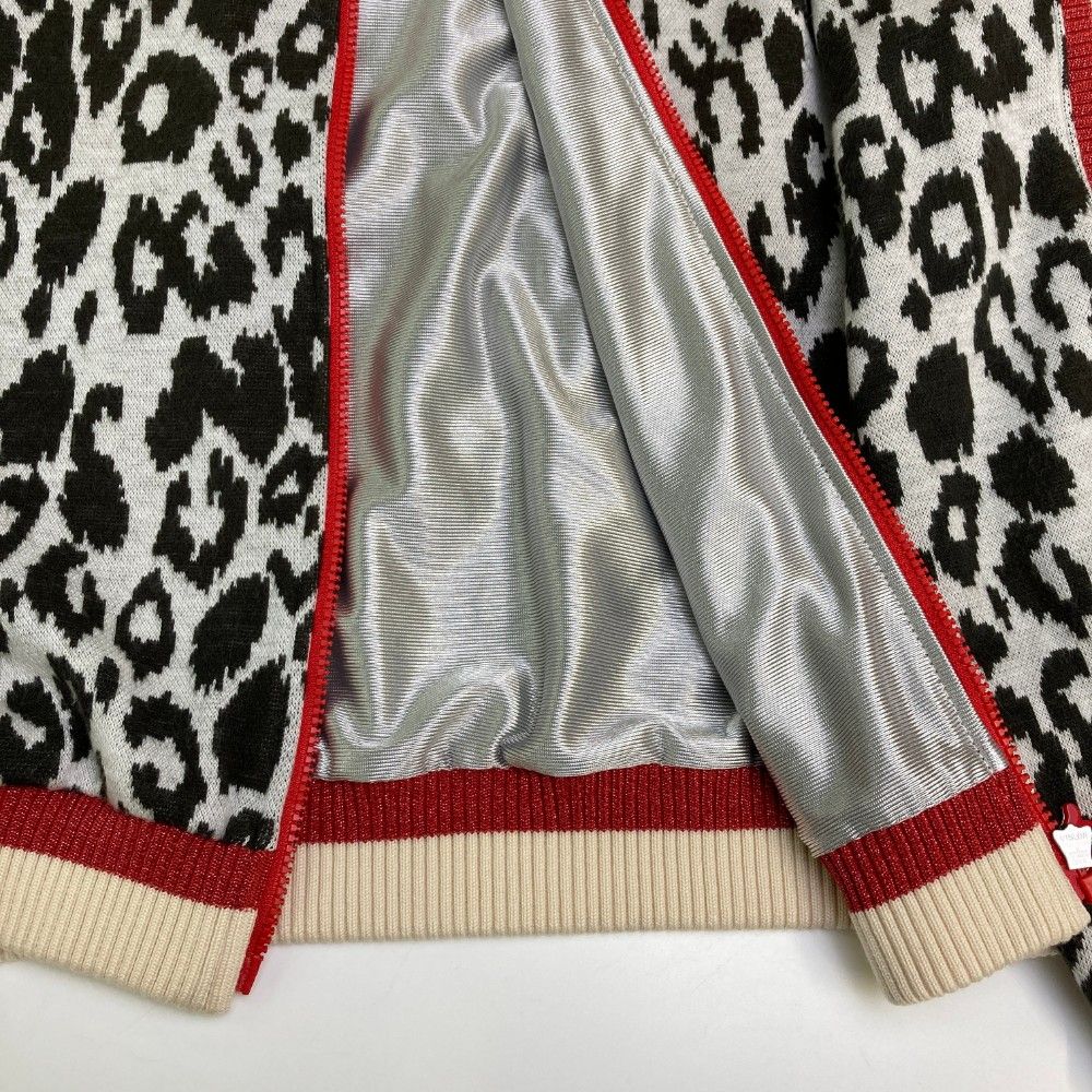 サイズ：38 ARCHIVIO アルチビオ 裏地付 ニットジャケット レオパード