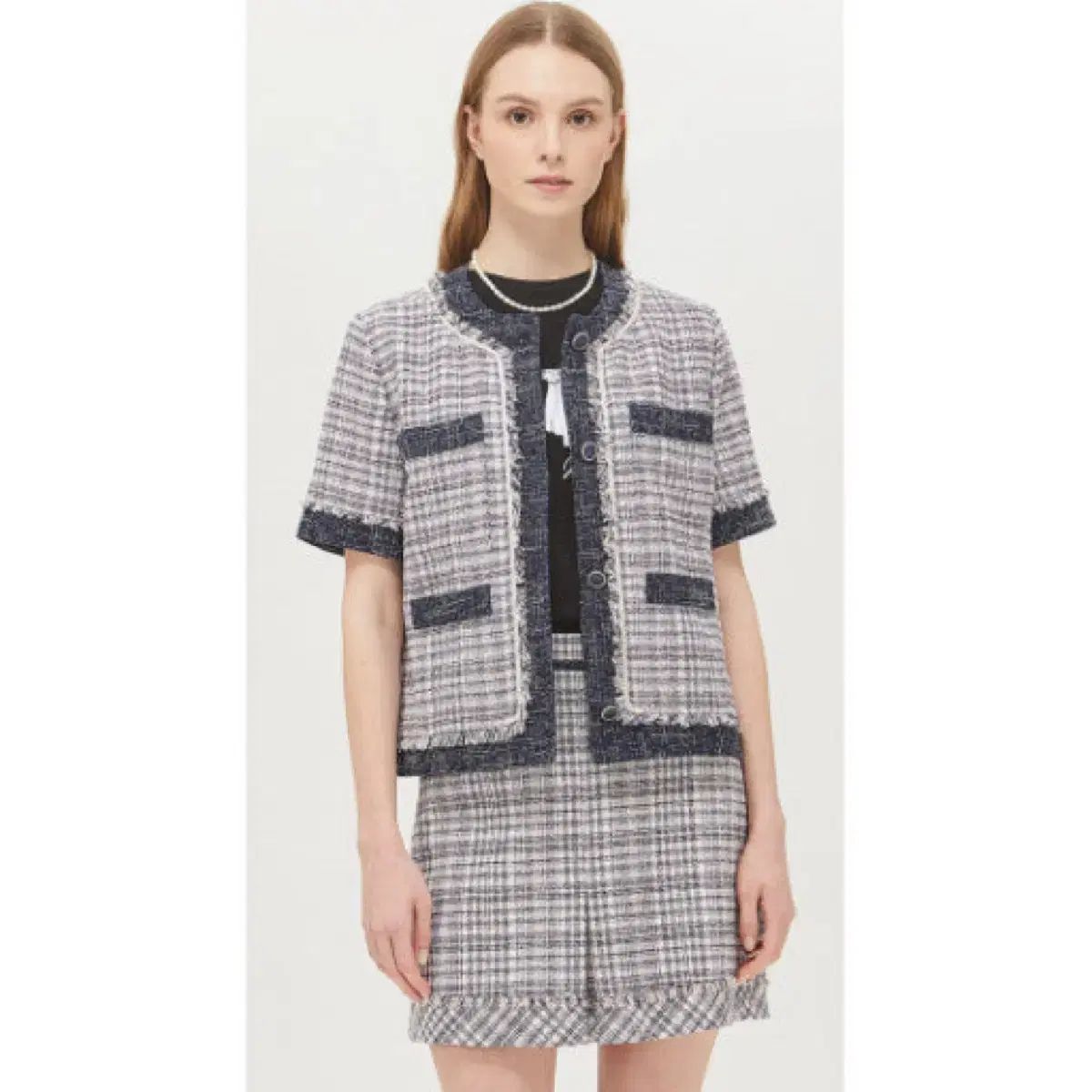 シスレー ツイード 半袖 ジャケット - スカート セットアップ